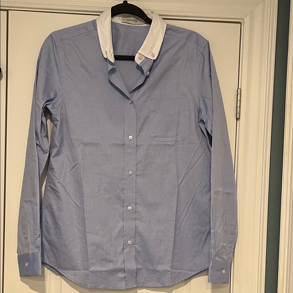Coach Light Blue Dress Shirt with White Collar